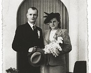 Trouwfoto Gerrit en Dien van de Waal-Loring  Mei 1946